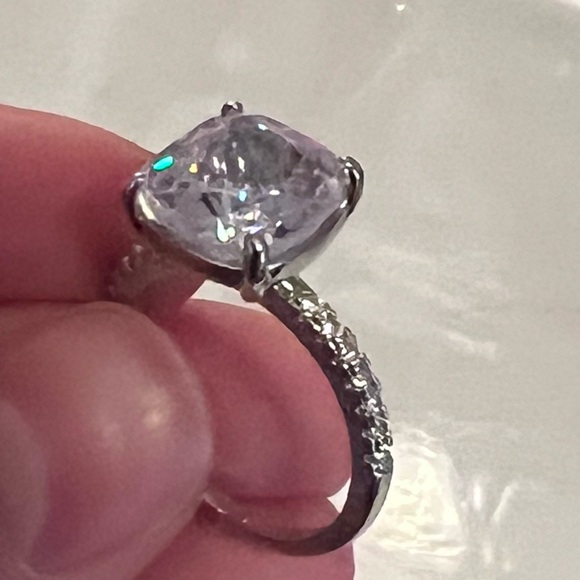 Silver Diamond Wedding Ring - Picture 4 of 6